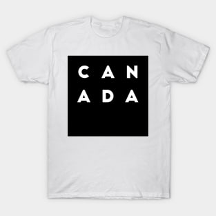 Canada | Black square letters T-Shirt